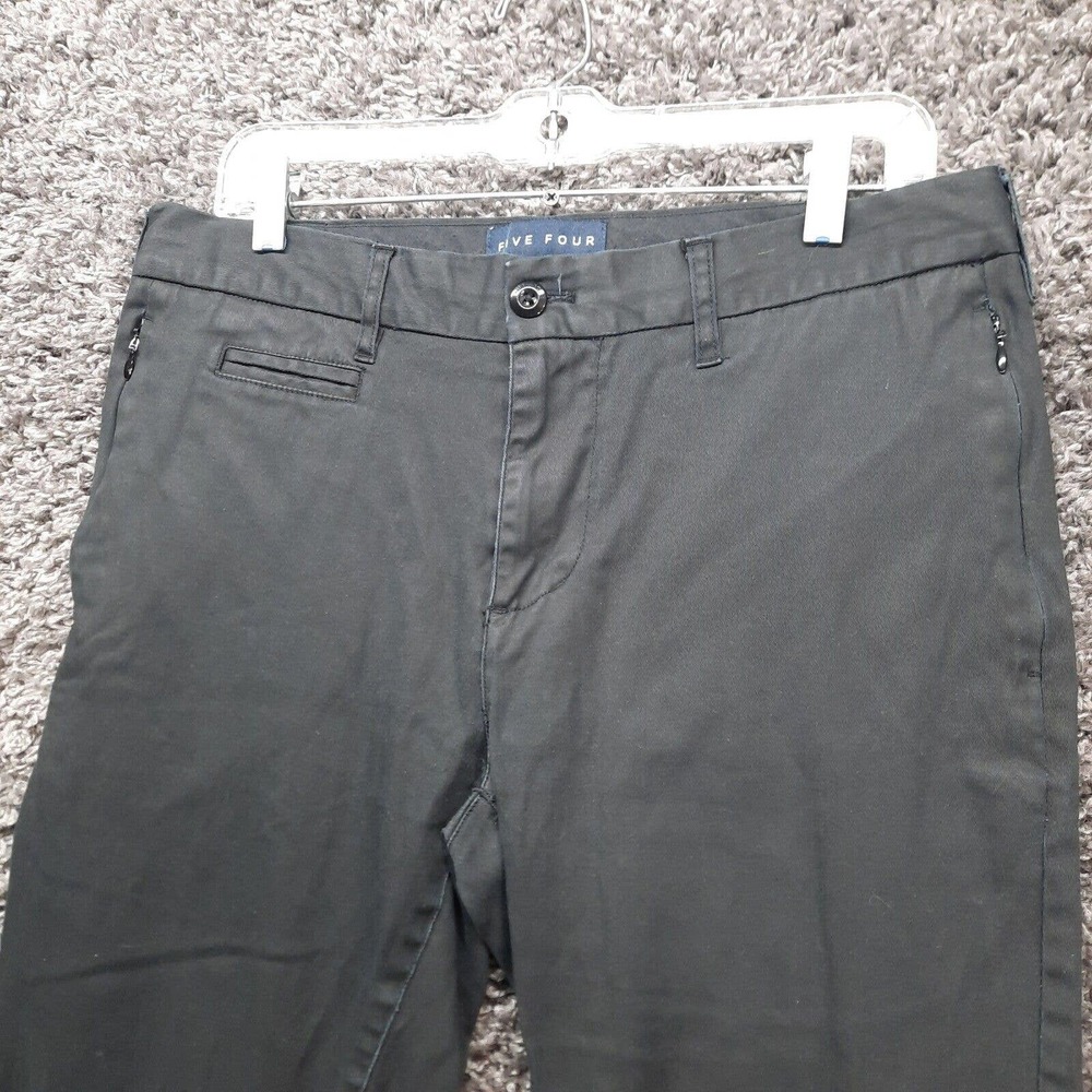 Five Four‎ Pants Men 32 Black Straight Leg Zip Pocket Casual Chino Regan Fit